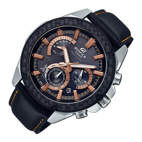 Đồng Hồ Nam Casio Edifice EQS-910L-1AVUDF Dây Da Màu Đen - Gờ Cacbon - Pin Năng Lượn