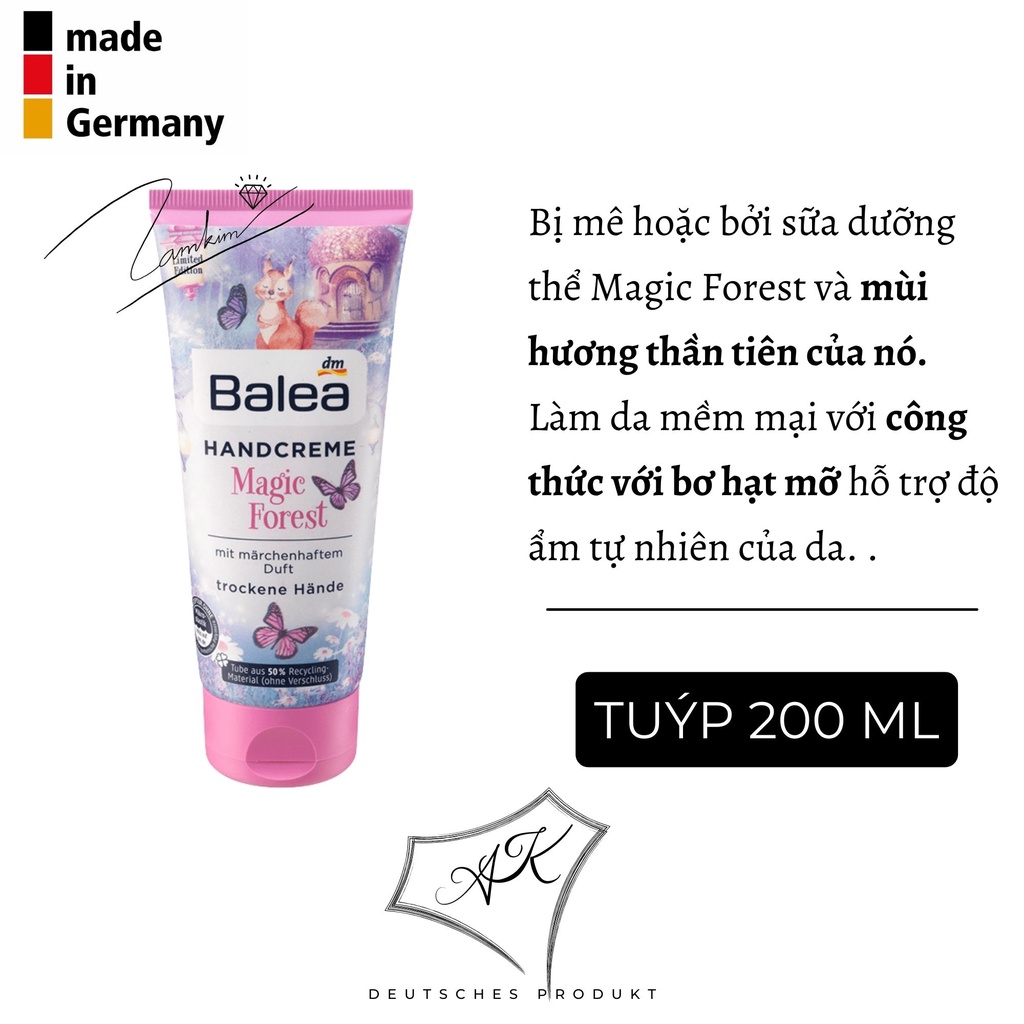 [ Hàng Đức ] Kem dưỡng thể,body lotion Balea nội địa Đức, trắng da, mùi thơm mát