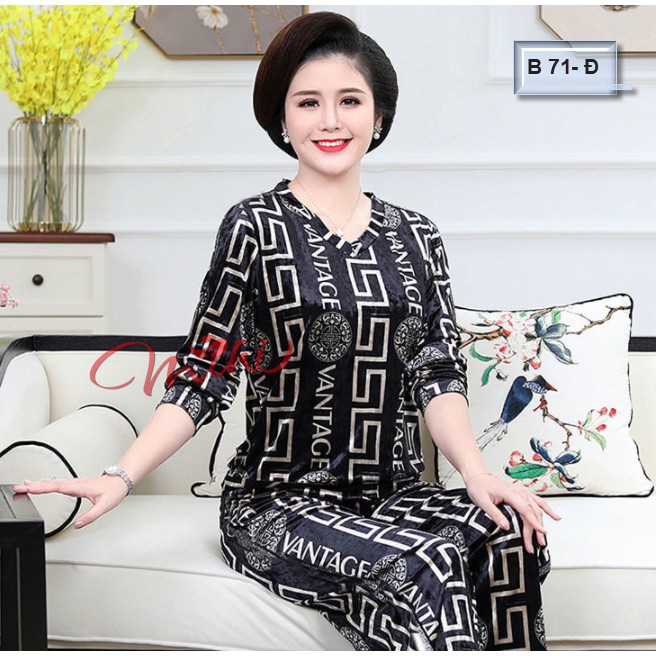 Bộ đồ thu đông trung niên (B71) - Bộ quần áo cho mẹ - Đồ trung niên sang trọng 2022