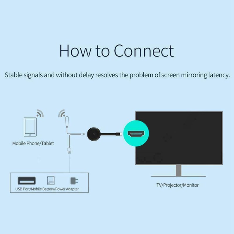 Thiết Bị Kết Nối Wifi Không Dây G12 2.4g / 5g 1080p Tv Stick Dlna Cho Iphone Ios Android Phone Tv | BigBuy360 - bigbuy360.vn