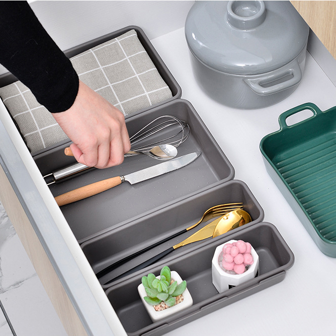 Set 8 hộp đựng đồ sắp xếp gọn gàng bằng nhựa tiện dụng