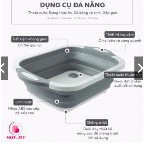 [ MUA ĐỂ NHẬN QUÀ  ] Bộ Thớt Kèm Chậu Gấp Gọn Đa Năng 2 In 1 Siêu Tiện Dụng Cho Chi Em Chúng Mình