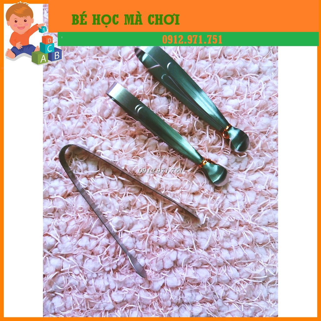 Kẹp Inox tập gắp cho bé| Đồ chơi cho bé 12 tháng tuổi