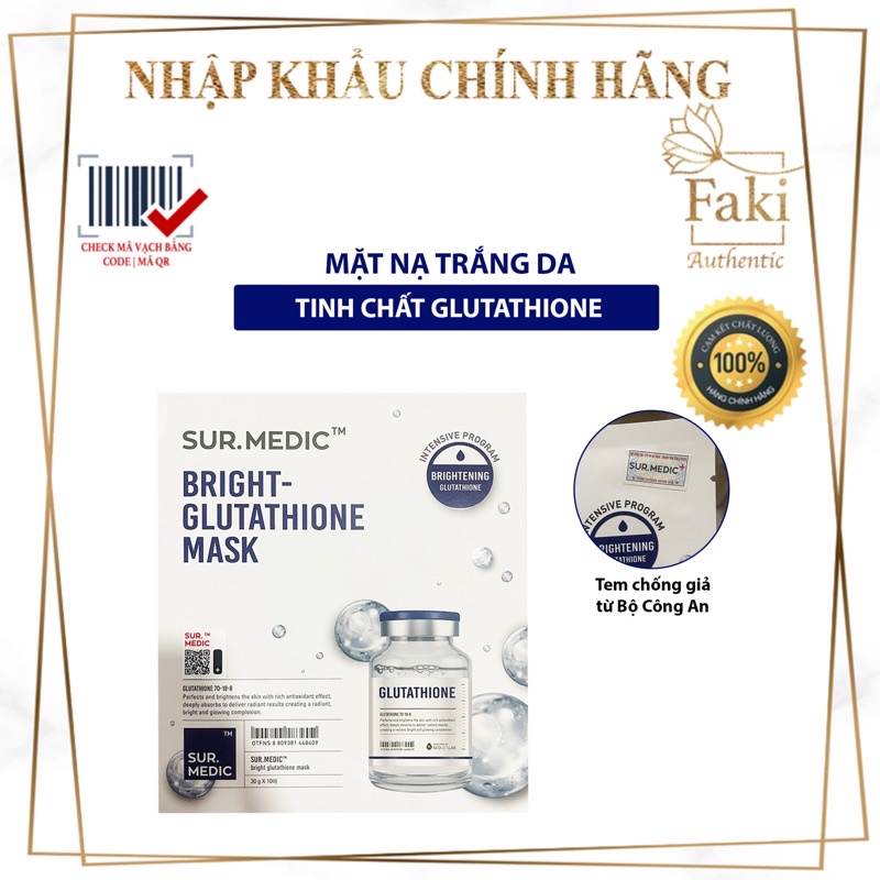 Mặt nạ Sur Medic ✨ Bright Glutathione mask Neogen - miếng lẻ