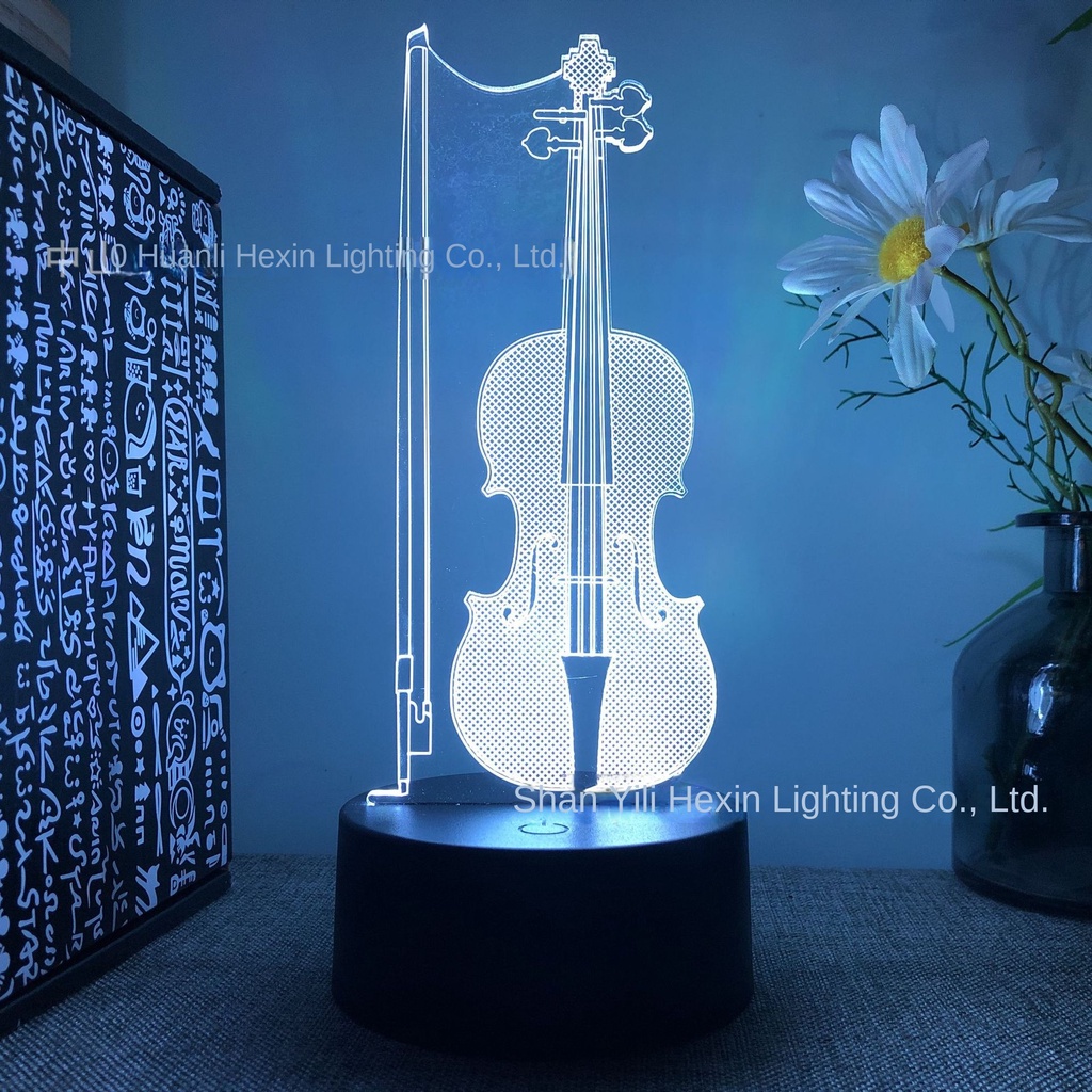 Đèn Ngủ Để Bàn Cảm Ứng Điều Khiển Từ Xa Hình Nhạc 3d USB 16 Màu Mới