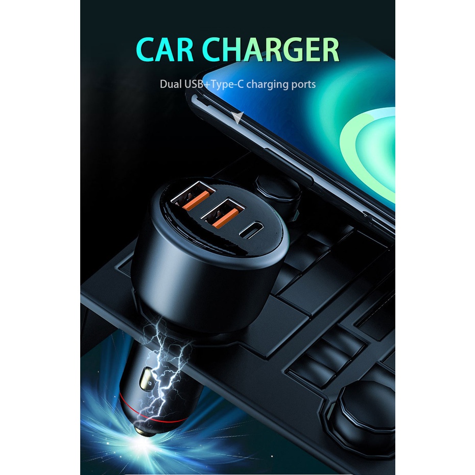 Tẩu sạc SEAMETAL 200W Type C PD USB chuyên dụng cho xe hơi