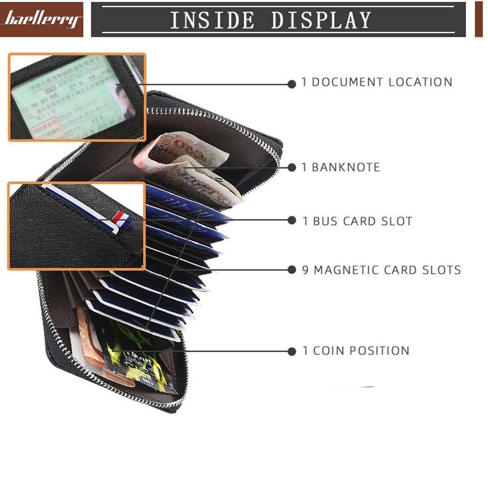 USNOW Ví Da Cầm Tay Có Khóa Kéo Phong Cách Vintage