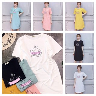 ĐẦM SUÔNG BABYDOLL THUN THÁI NỮ IN HÌNH CHỮ ĐƠN GIẢN CỰC XINH