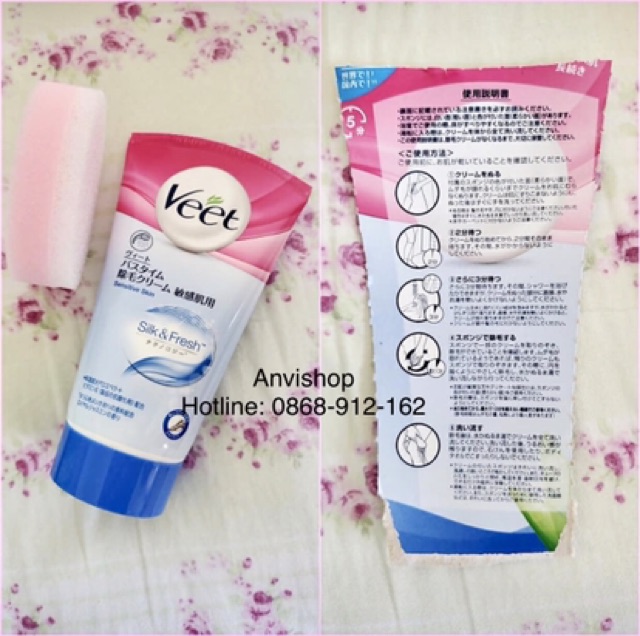 Kem Tẩy lông Veet cho vùng tay - chân - và vùng bikini và dưới cánh cho da thường da nhạy cảm 150G [Veet Nhật]