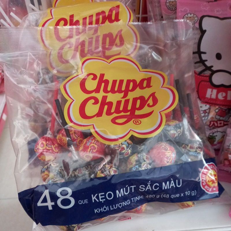 Gói 48 que Kẹo mút Chupa Chups sắc màu