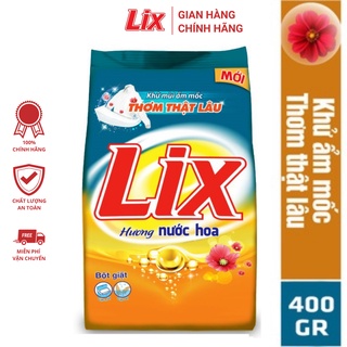 Bột giặt Lix đậm đặc hương nước hoa thơm mát 400gr PD013 giúp loại bỏ ẩm mốc làm sạch mọi vết bẩn cứng đầu giữ quần áo