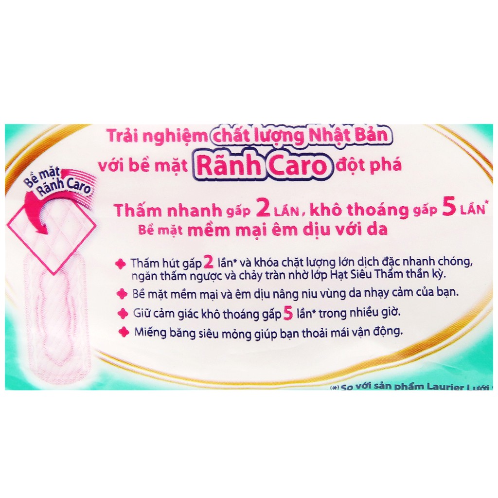 Băng vệ sinh Laurier Fresh and Free siêu thấm siêu mỏng không cánh 8 miếng