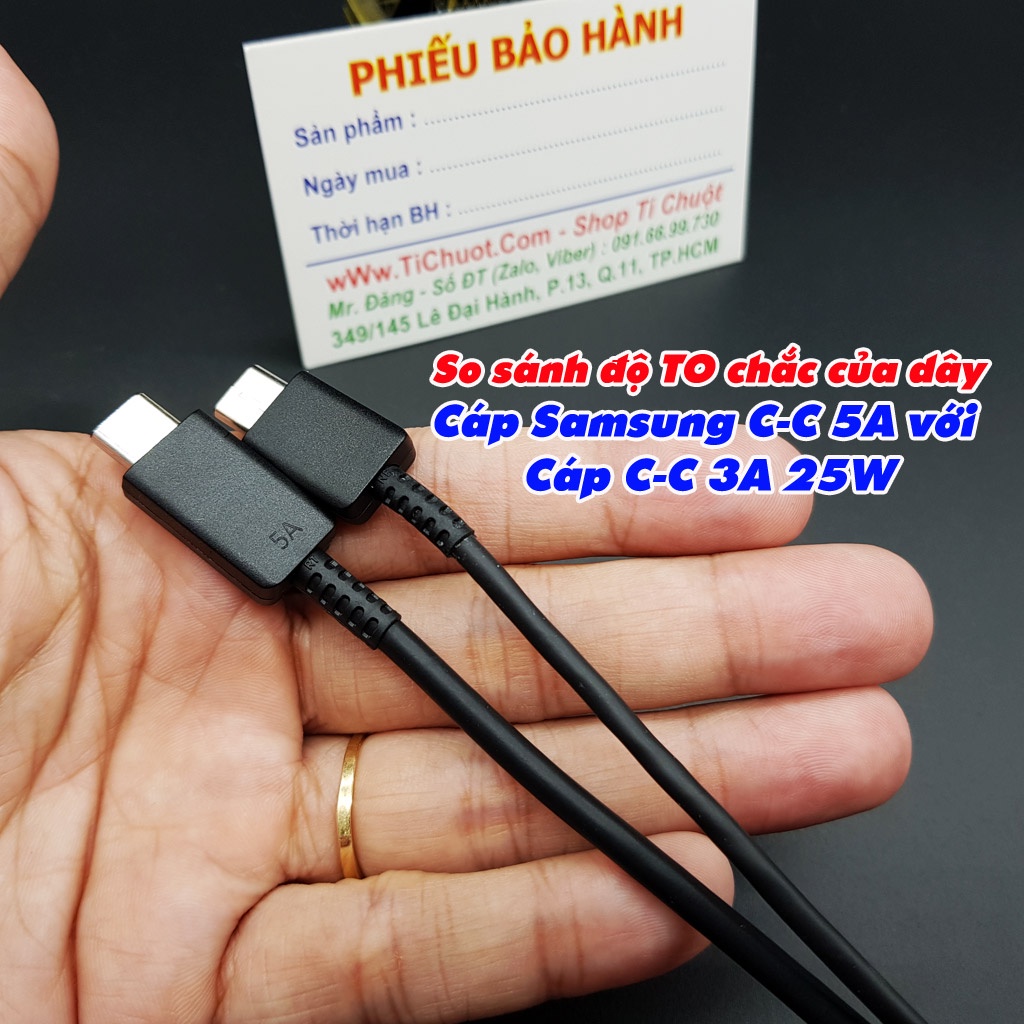 [Chính Hãng-Ảnh Thật] Cáp Sạc Nhanh Samsung C-C 5A 100W chip e-Mark 2 Đầu Type-C ZIN