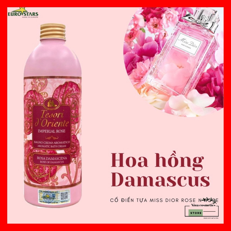 Sữa Tắm Nước Hoa Tesori D'Oriente Hương Hoa Hồng Damacus 500ml