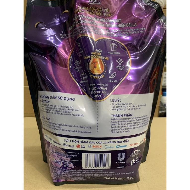 Xả Vải Comfort Hương Nước Hoa BELLA 3,2L(mầu tím)