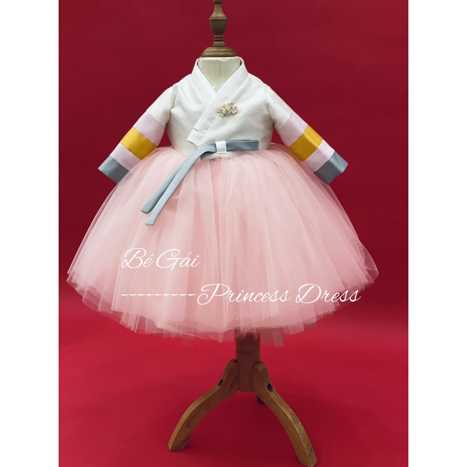 Hanbok Hàn Quốc màu hồng cho bé gái mẫu mới nhất