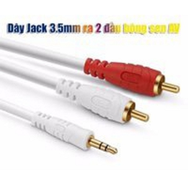 Dây 3.5 ra 2 đầu AV Bông Sen loại 1 mét 5,3 mét ,5 mét,10 mét tốt - Dây 3.5 ra 2 đầu AV