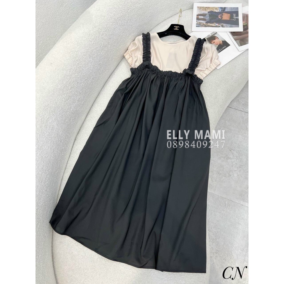 ( 40kg - 75kg ) Set Yếm Bầu , Suông Thời Trang Form Dễ Mặc Thoải Mái Suốt Thai Kì &amp; Sau Sinh ( Áo + Yếm )