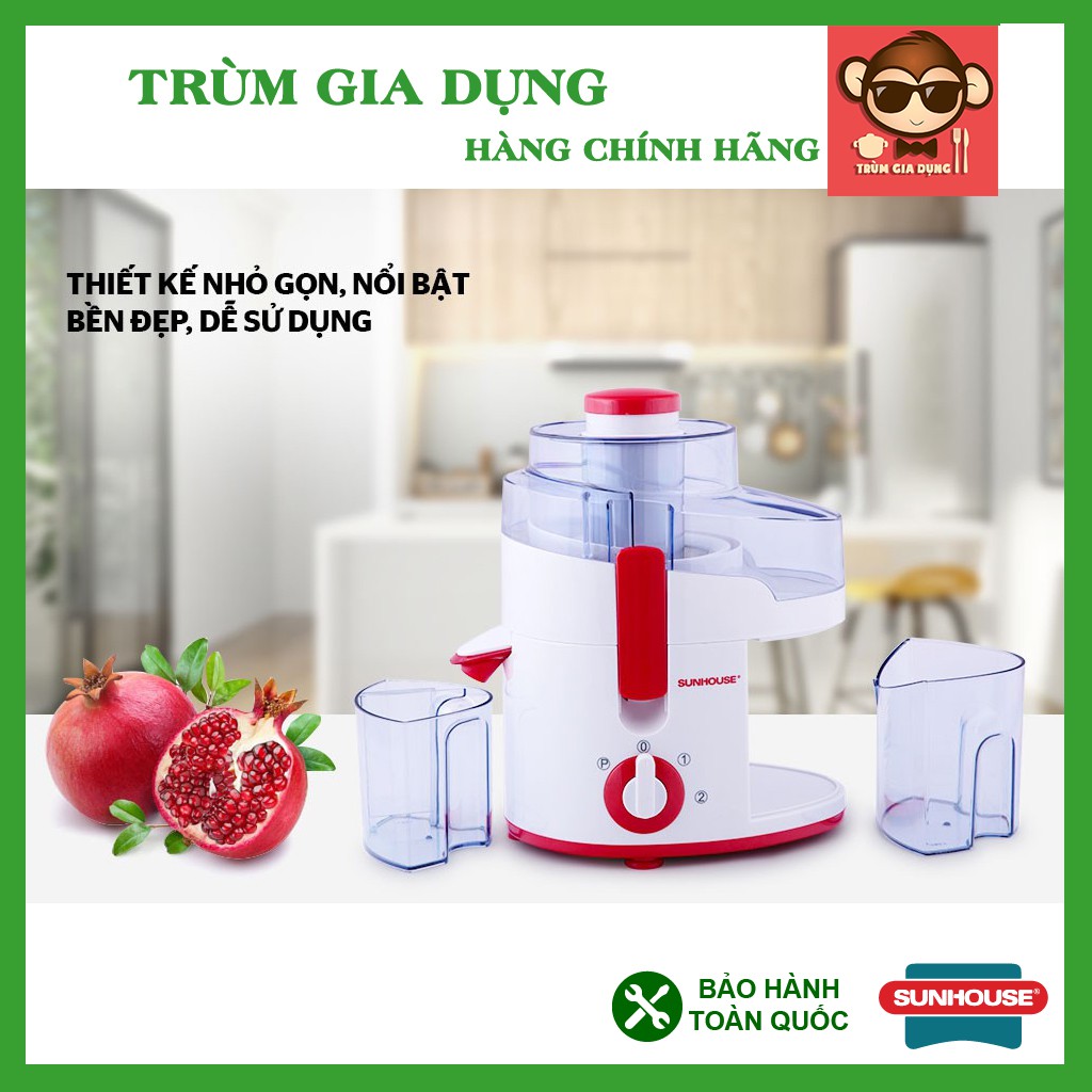 Máy ép trái cây, máy ép hoa quả nhanh Sunhouse SHD5520, công suất 260w giữ trọn hương vị thực phẩm.