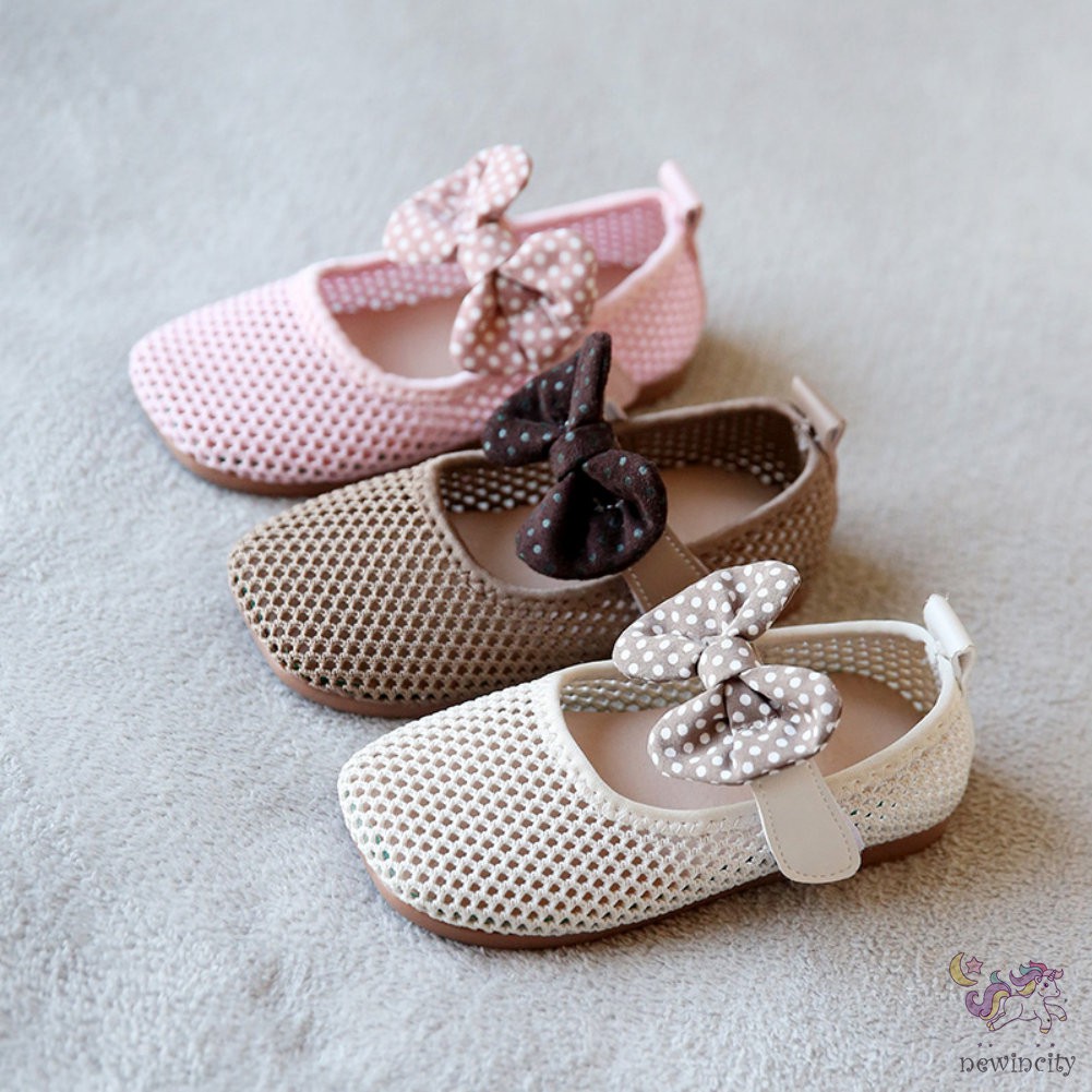 Giày Búp Bê Đính Nơ Thiết Kế Xinh Xắn Cho Bé Gái