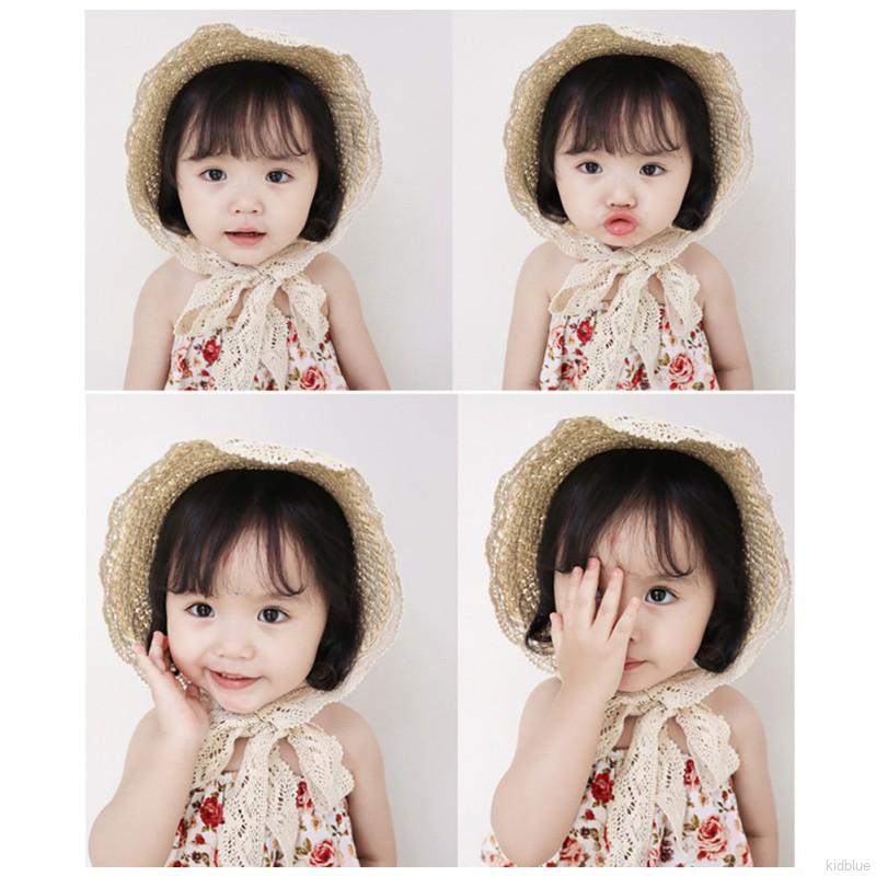 Nón Cói Phối Ren Hoa Phong Cách Hàn Quốc Xinh Xắn Dành Cho Bé