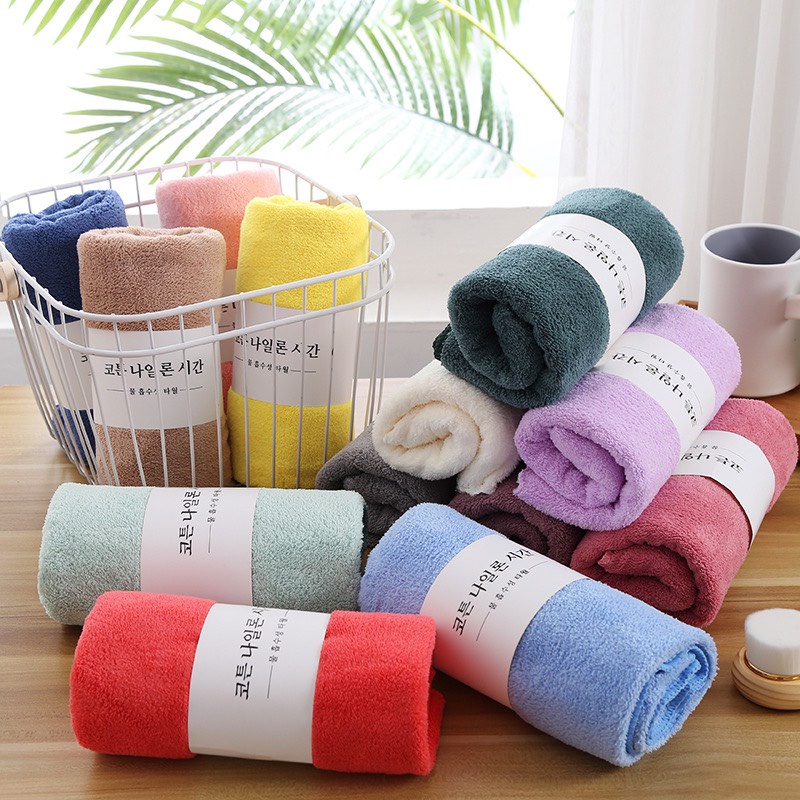 Khăn Tắm Khăn Gội Đầu Khăn Lau Mặt Dùng Cho Gia Đình Spa Khách Sạn,Thấm Hút Không Ra Màu 70x140cm - KHĂN TẮ