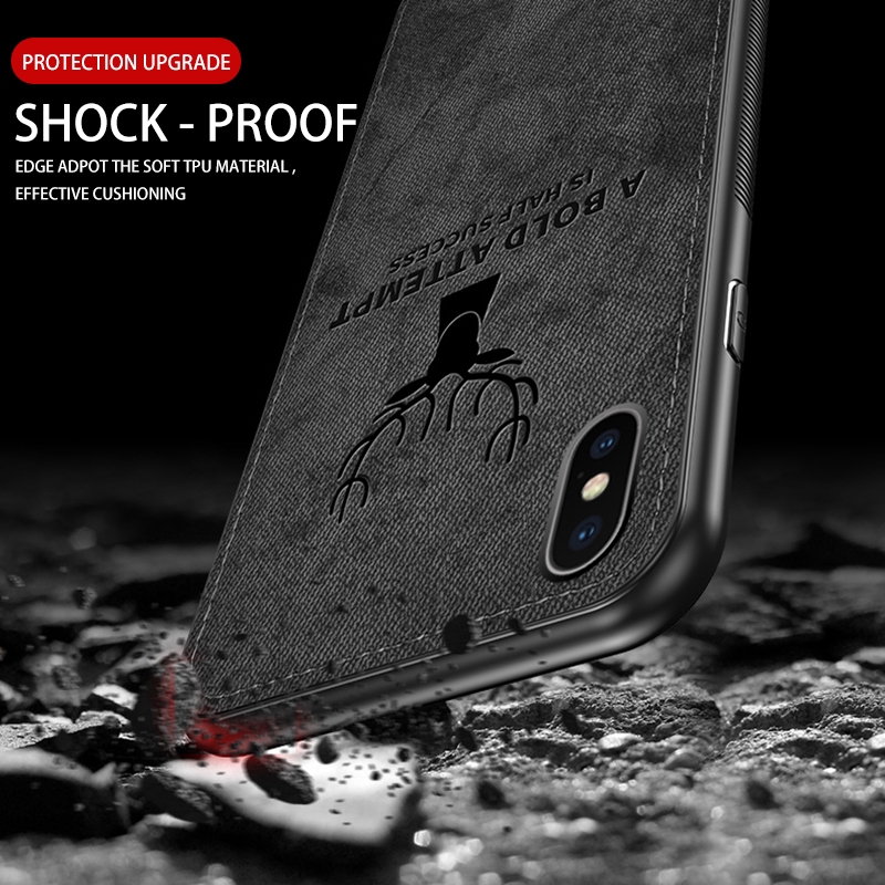 Soft TPU edge Canvas Embossed Deer Phone Case For Iphone X XR 7plus 8 | BigBuy360 - bigbuy360.vn