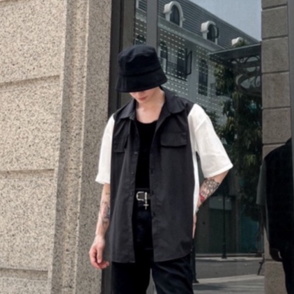 Áo Sơ Mi Tay Lỡ Phối Vai Chất Vải Cực Mát Mịn Dành Cho Nam