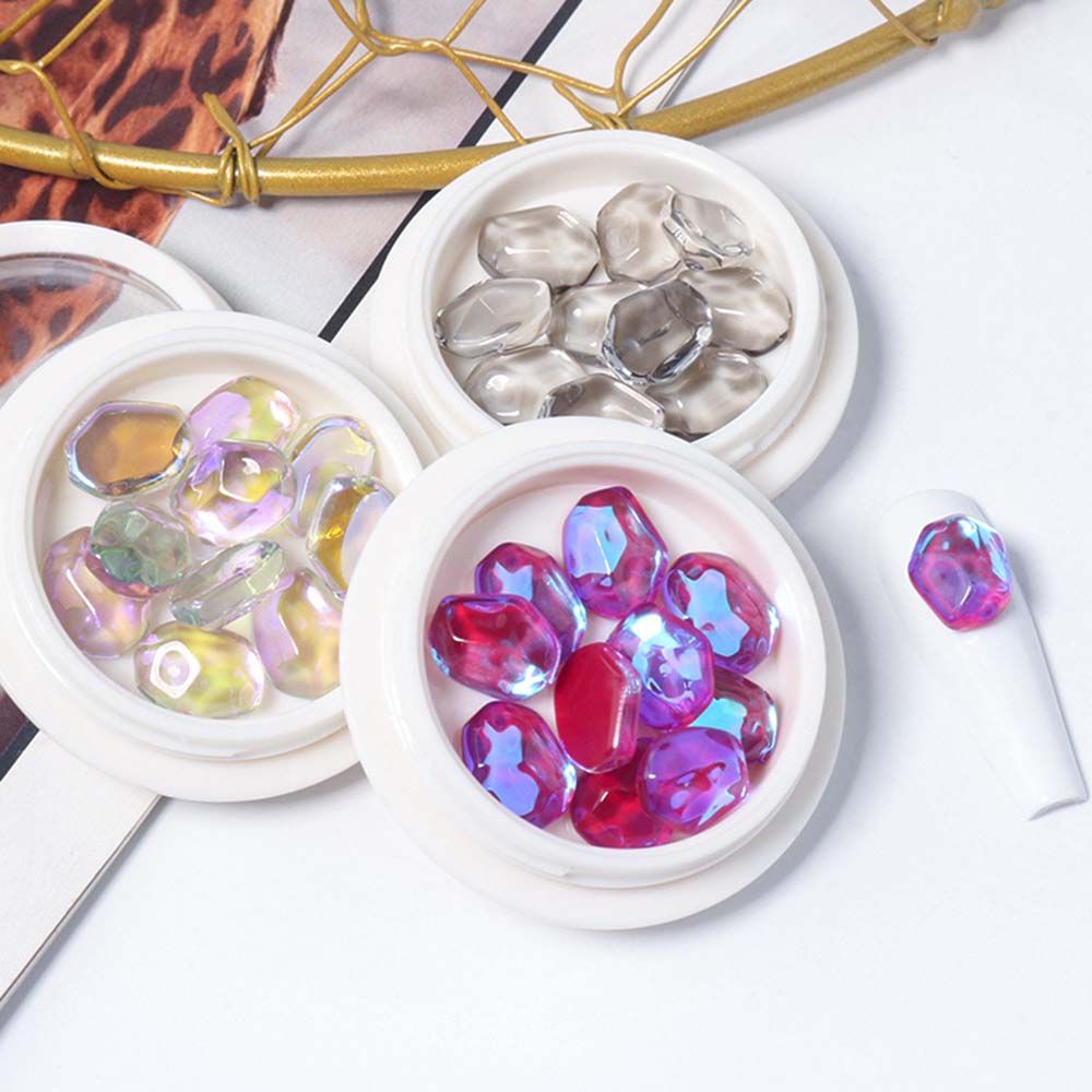 Vật Trang Trí Móng Tay Nghệ Thuật Hình Khối Nước Đá Đặc Biệt Nhiều Màu Sắc
