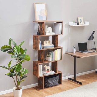 Kệ Sách Để Sàn ZicZac, Gía Để Đồ Decor Gỗ Cháy Phong Cách Tân Cổ Điển GP191