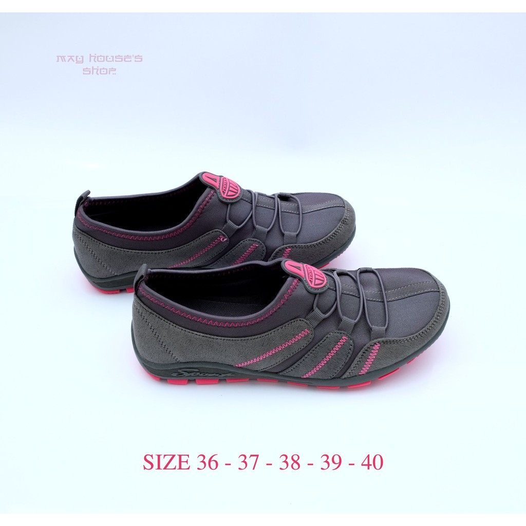 Giày thể thao cho phụ nữ, giày lười nữ màu đen đế hồng – May House Shop