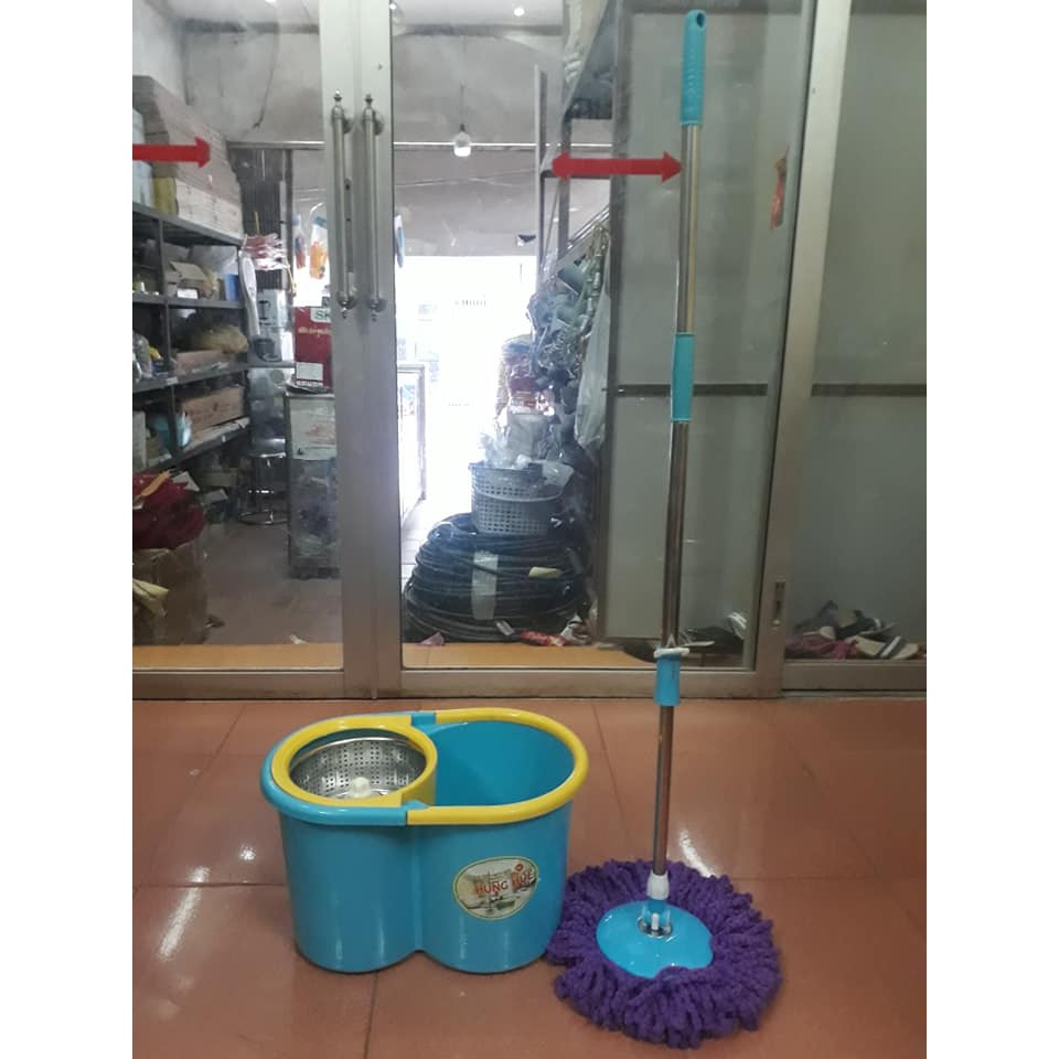 (Bộ chổi tròn xả kho  ) Sỉ= Lẻ  bộ chổi lau nhàcông nghệ Thái Lan lồng inox Homeone GP15    kèm 1 bông lau