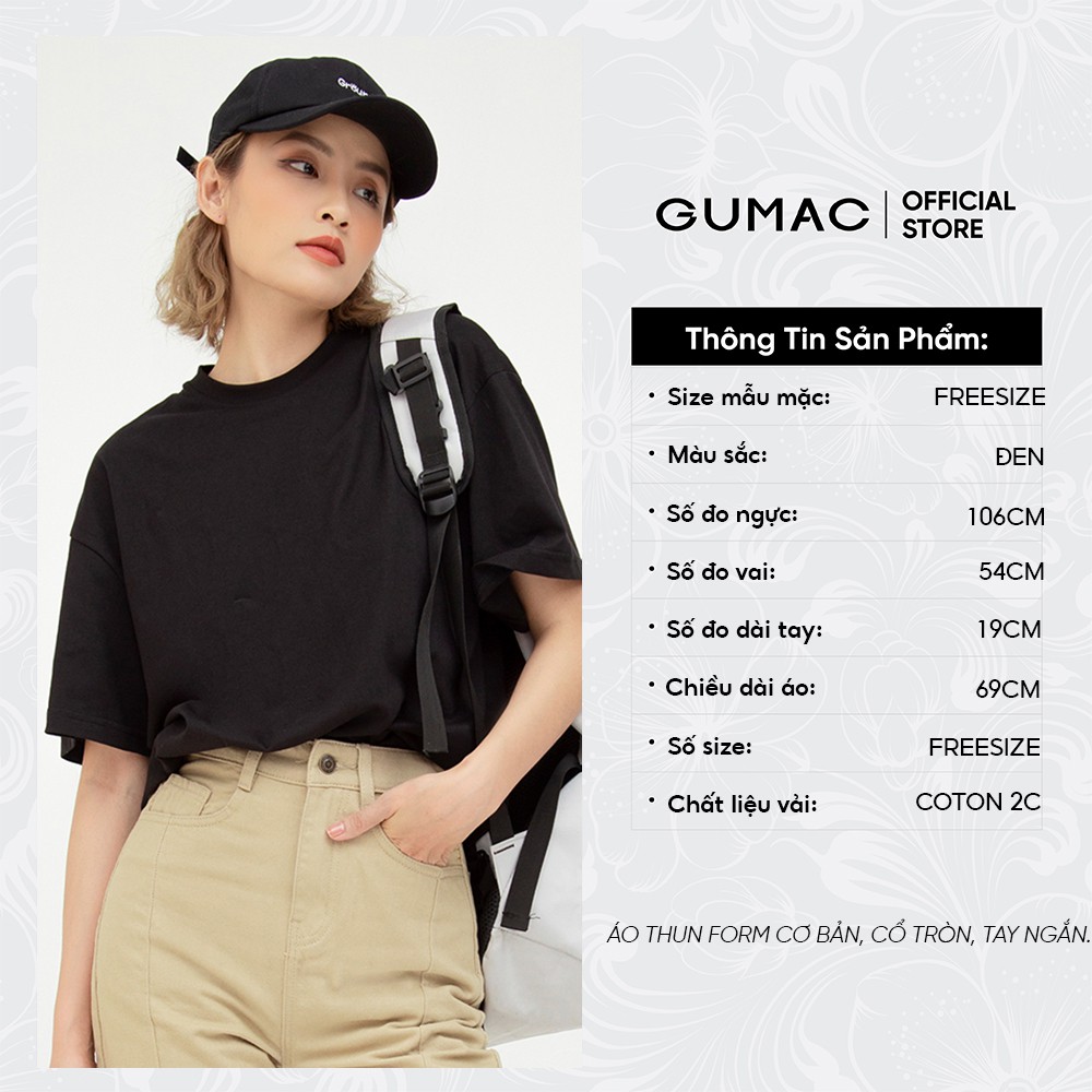 [Mã WABRGPLA giảm 10% đơn 99K] Áo thun unisex in chữ GUMAC phom rộng nhiều màu ATB564