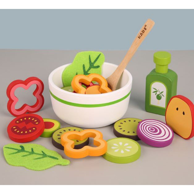 Set đồ chơi làm Salad rau củ quả gỗ - Hàng loại 1