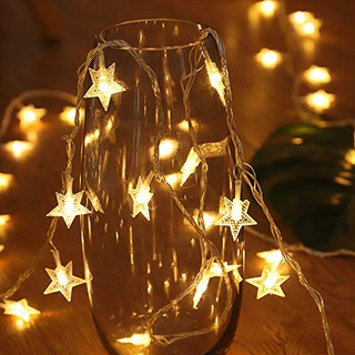 6M 40b  ĐÈN LED DÂY TRANG TRÍ PHÒNG NGÔI SAO CÓ CÔNG TẮC NHẤP NHÁY LOẠI TỐT