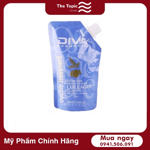 Túi Dầu Hấp Mềm Mượt DIVA Collagen Hair Mask 500ml