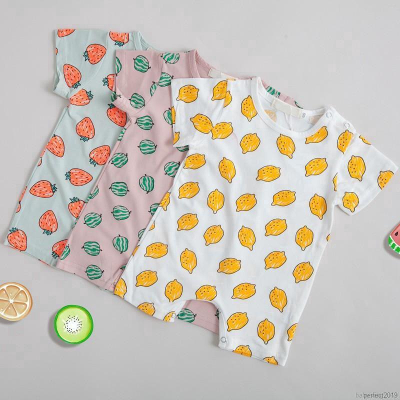 ✨ perfect ❀ Baby Girls Fruit Print Short Sleeve Rompers Boys Bodysuit Jumpsuit