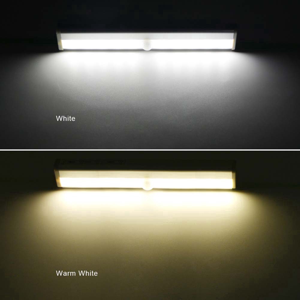 10 LED Night Light PIR Motion Detector Lamp For Home Cabinet Bed