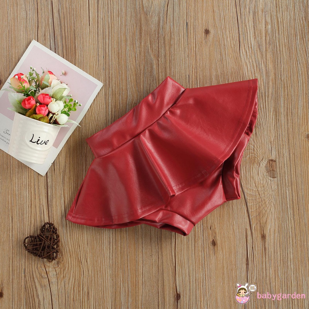 Quần Ngắn Da Lưng Cao Nhún Bèo Màu Trơn Cho Bé Gái 6 Tháng - 4 Tuổi