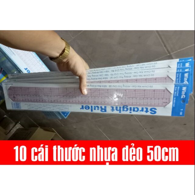 10 cái thước kẻ nhựa dẻo 50cm