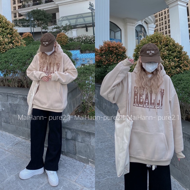 Hoodie nỉ lót bông chữ Relly quảng châu | BigBuy360 - bigbuy360.vn