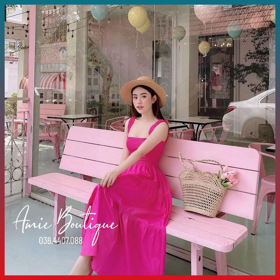 Váy Nữ Đầm Maxi Chun Đi Biển Đầm Xòe Nữ Dáng Ôm Phong Cách Nữ Tính | BigBuy360 - bigbuy360.vn