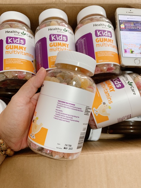 Kẹo Gum cho bé biếng ăn, Kids Gummy Multivitamin Healthy Care Úc