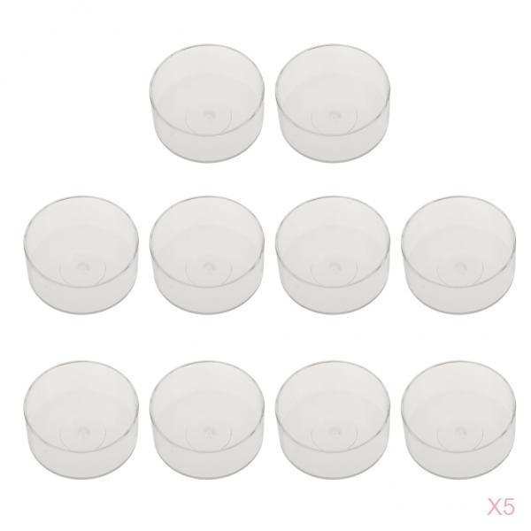 Bộ 50 đế giữ nến bằng nhựa dùng trang trí tiệc cưới lãng mạn