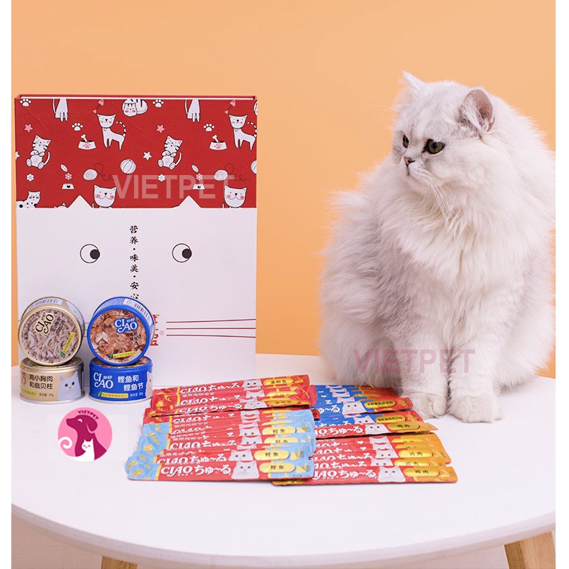 🧧[SALE TẾT] 🧧 Hộp 50 thanh CIAO súp dinh dưỡng cho mèo (Mix 5 vị tuyệt ngon)