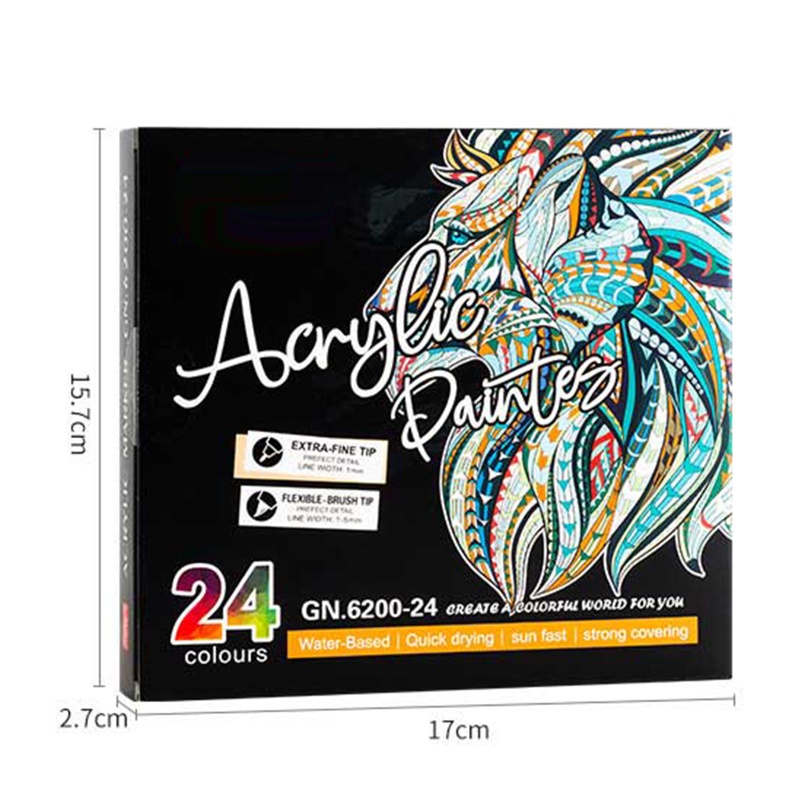 Aoto Bút Lông Acrylic Hai Đầu Đánh Dấu Siêu Mảnh Dành Cho Vẽ Rock Woo