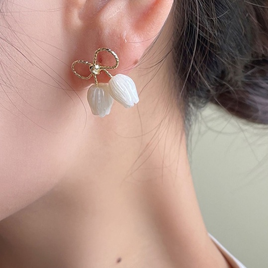 Bông Tai Mạ Bạc 925 Đính Đá Sang Trọng Phong Cách Hàn Quốc