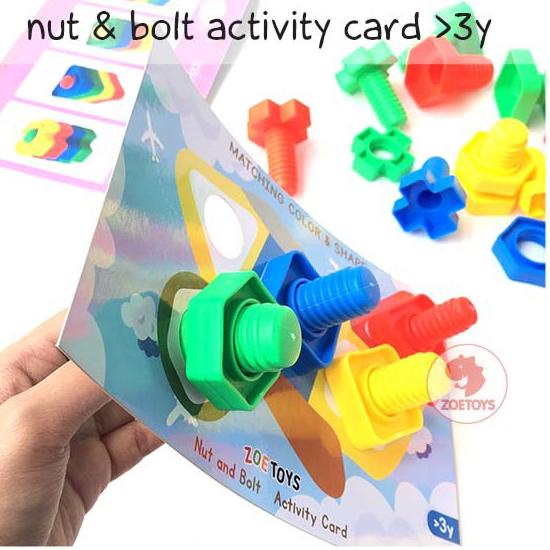 ・➻ Thẻ hoạt động Zoetoys Nut & Bolt | Đồ chơi giáo dục trẻ nhỏ (Mới)