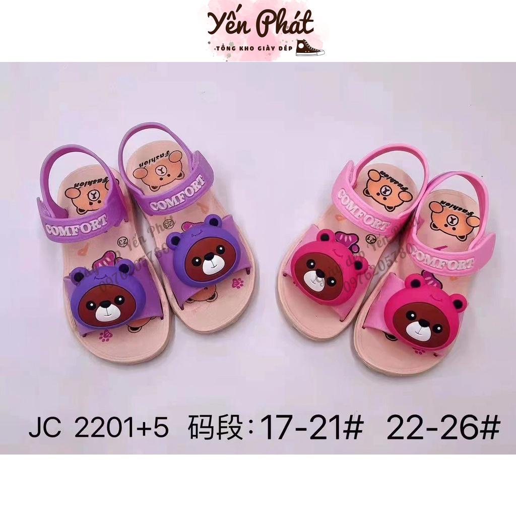 Dép Quai Hậu Nhựa Đính Nơ Gấu Đáng Yêu Cho Bé Gái 2201+5 Có Đủ Size Tập Đi Đến 3 Tuổi