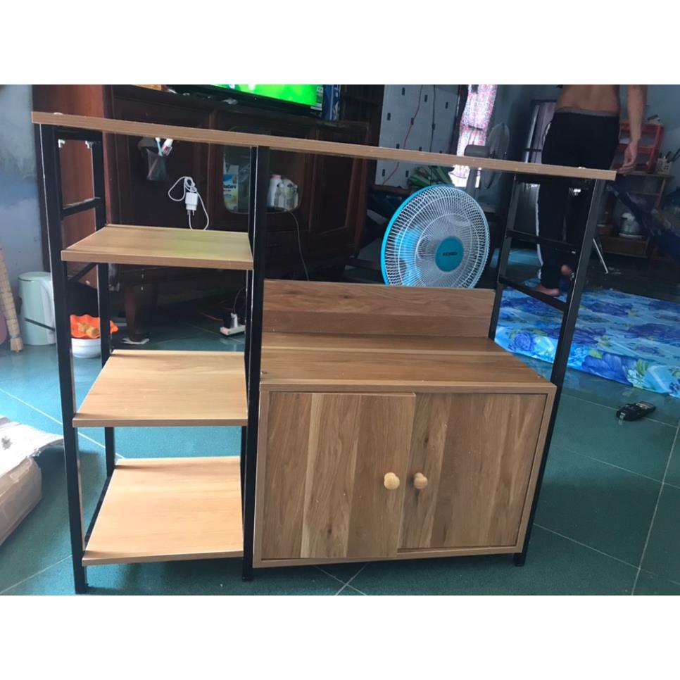 Kệ Bếp 4 tầng khung sắt hiện đại, kệ bếp đa năng sang trọng, phong cách Châu Âu chất gỗ MDF dày 12mm